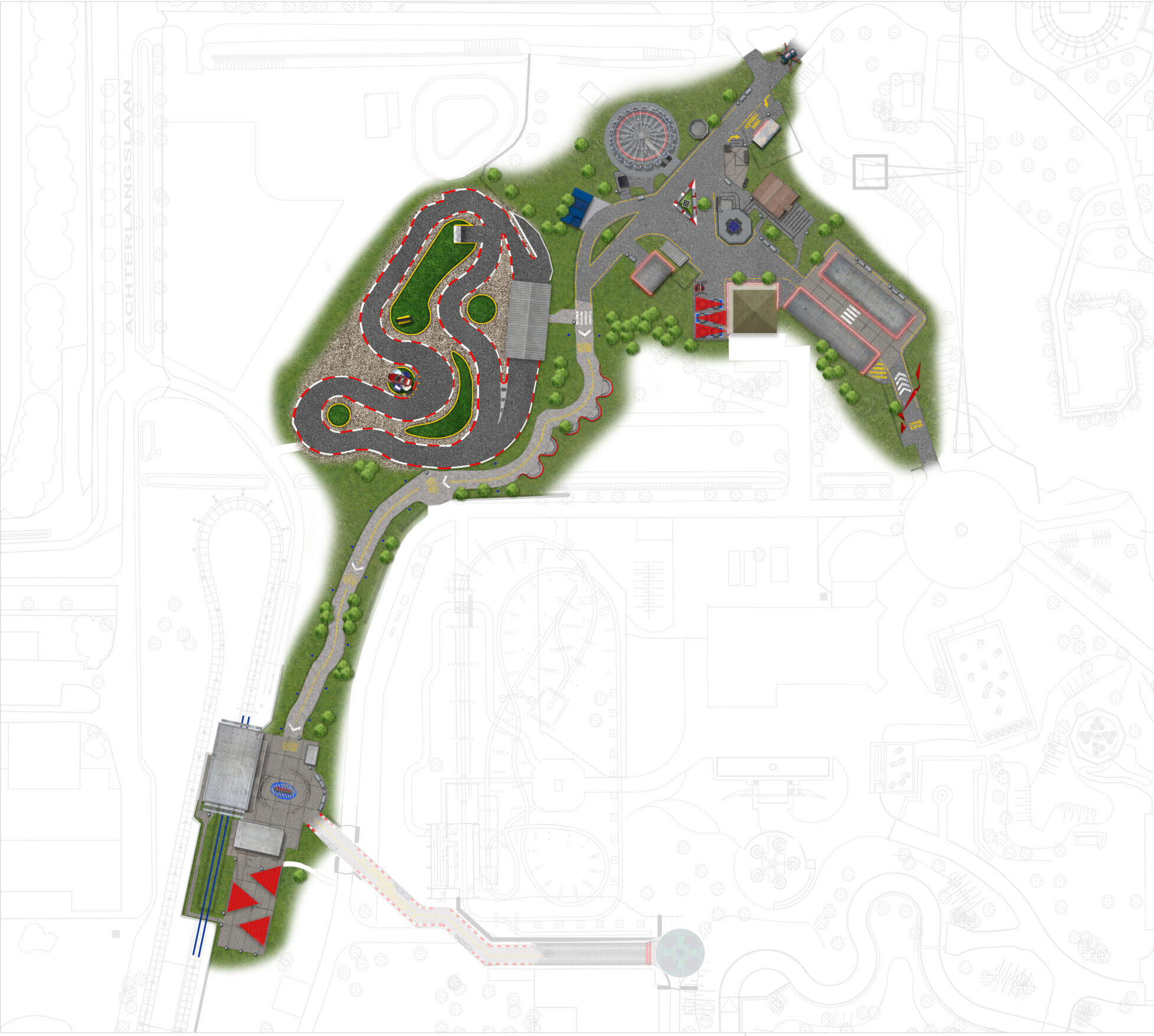 Walibi Holland speedzone stratenplan